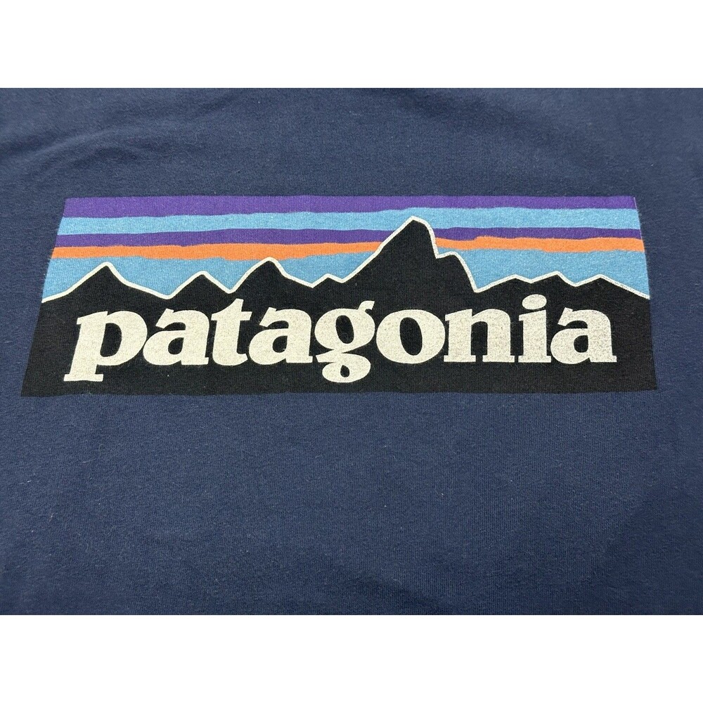 Men's Patagonia Fitz Roy Short Sleeve Shirt Size Small Navy Blue #38905 - Picture 10 of 12